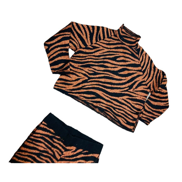 Ann Taylor Womens Outfit Set Waistband Pants with Top Zebra Print Large - Picture 3 of 10